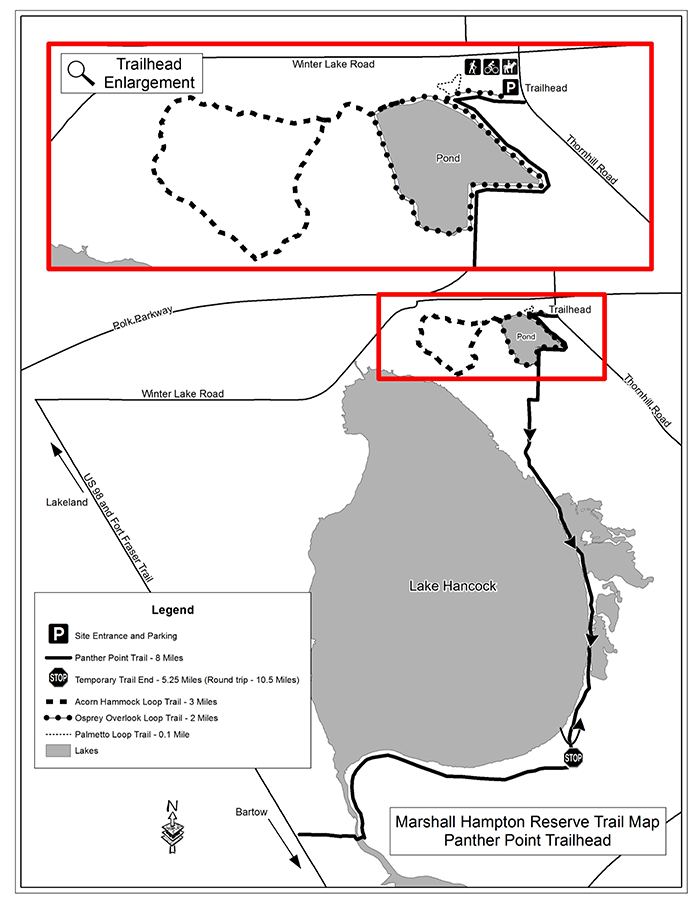 Marshall Hampton Reserve trail map